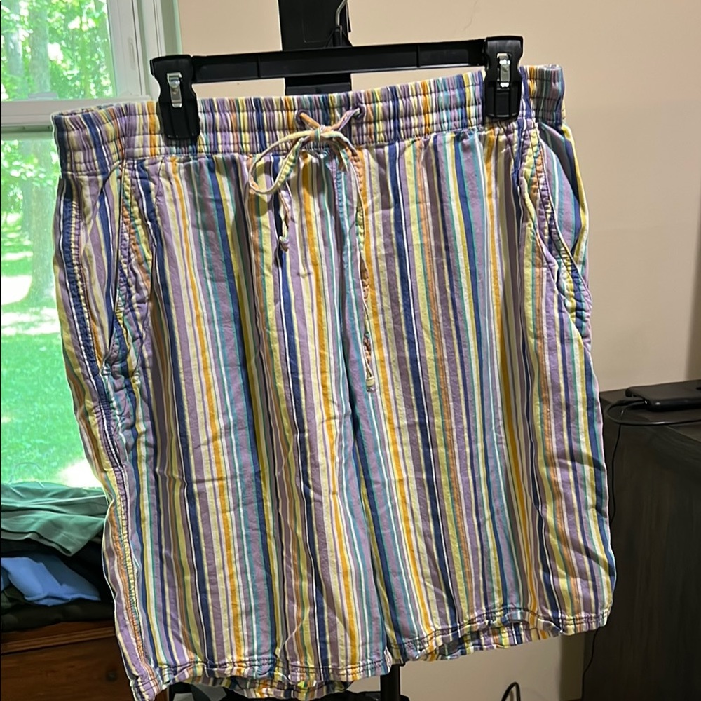 Free People Multicolor Striped Drawstring Bermuda Shorts Saylor shorts
